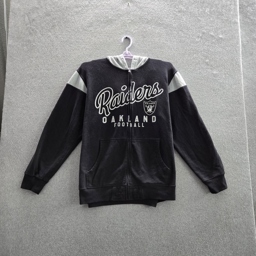 Oakland Raiders Men Hoodie XL Black Embroidered NFL Graphic Fleece Team‎ Logo